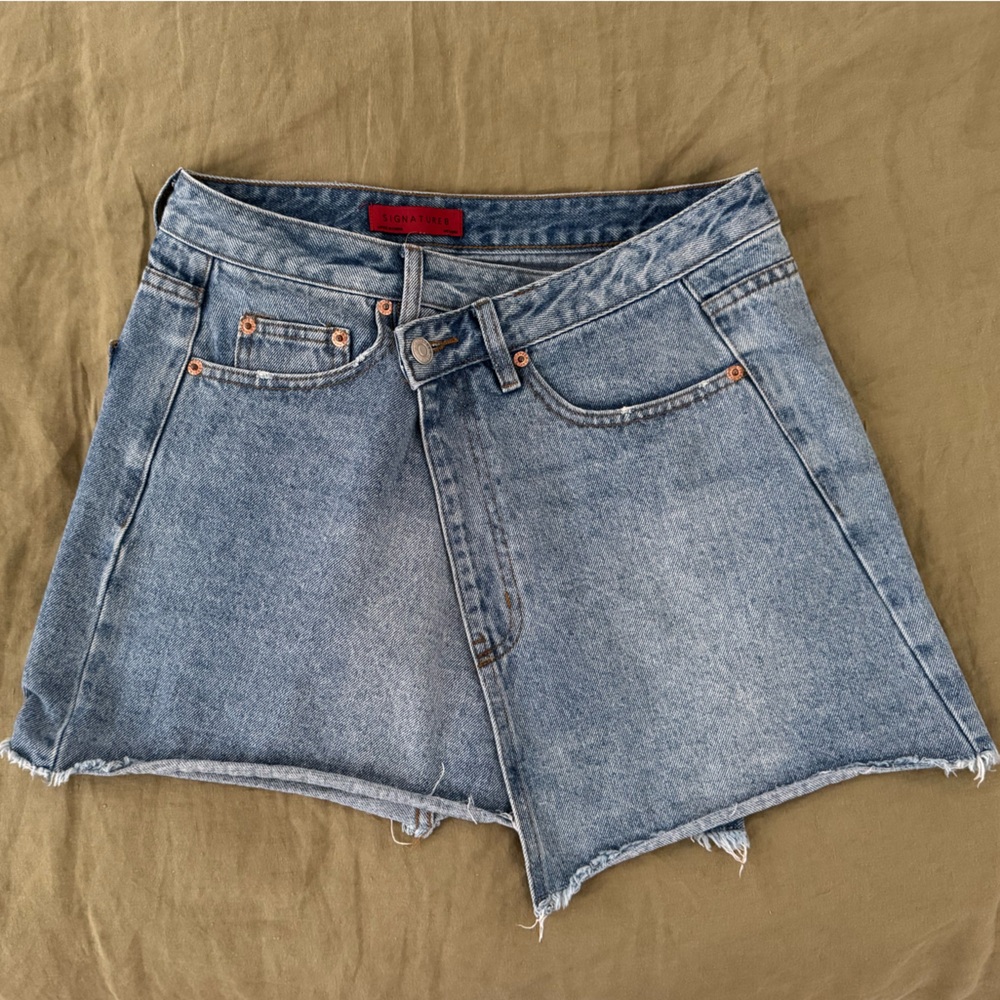 Asymmetrical Jean Skirt